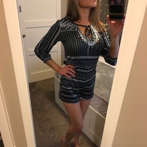 Blue patterned romper